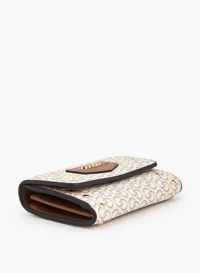 سيليست Stud Embellished Wallet with Button Closure